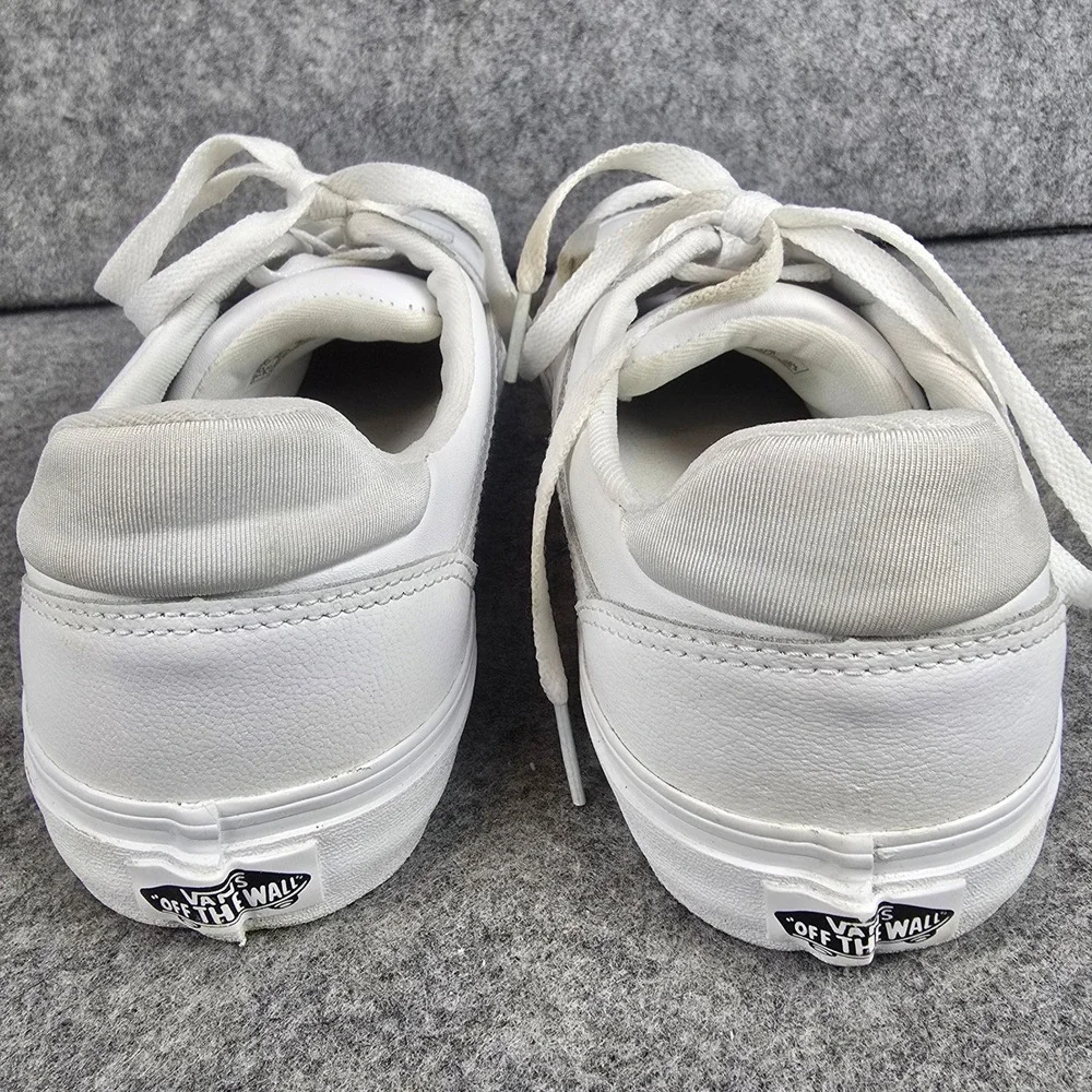 Vans Ward Luxe Comfort Womens 10 White Tonal Leather Skate Shoes Low Top Sneaker